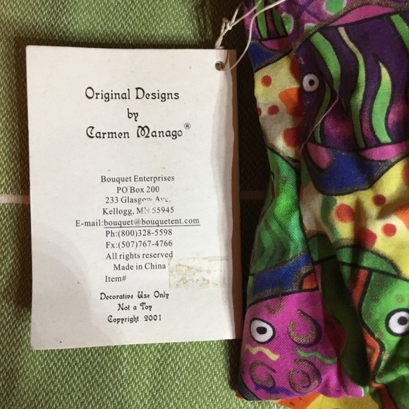 Carmen Manago Doll Signed Vtg Flo Beach Bunny Cloth Doll Shells Beach Coverup - Picture 9 of 11